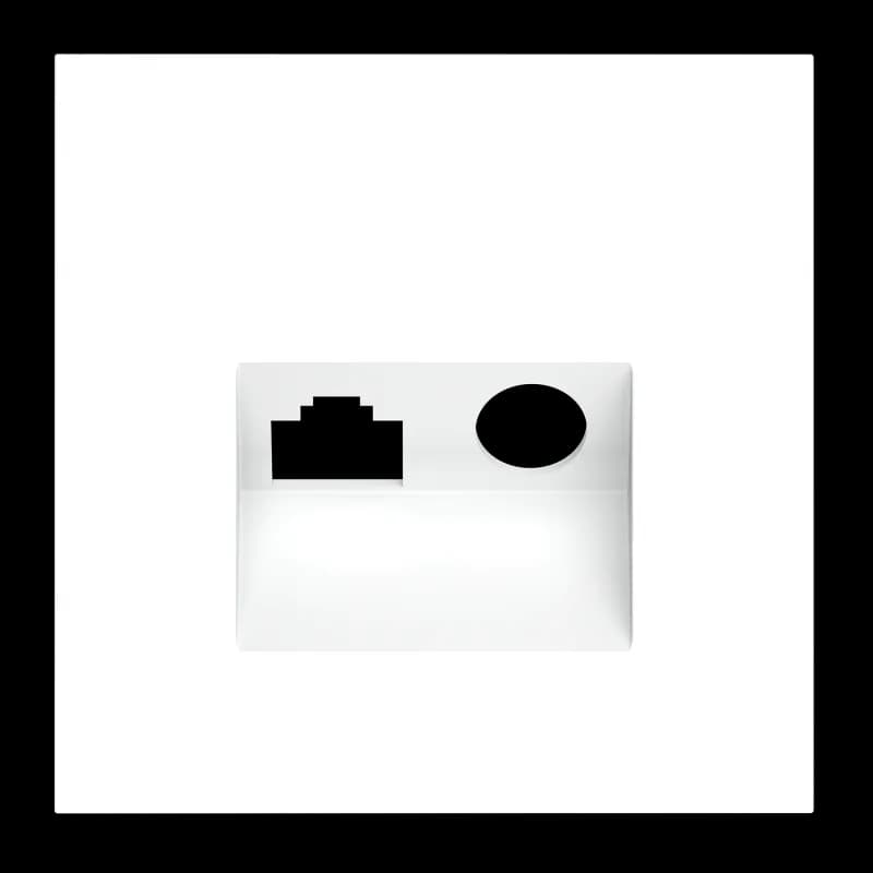 Накладка для розетки TV+RJ45 кат. 6, S70 (белый матовый)