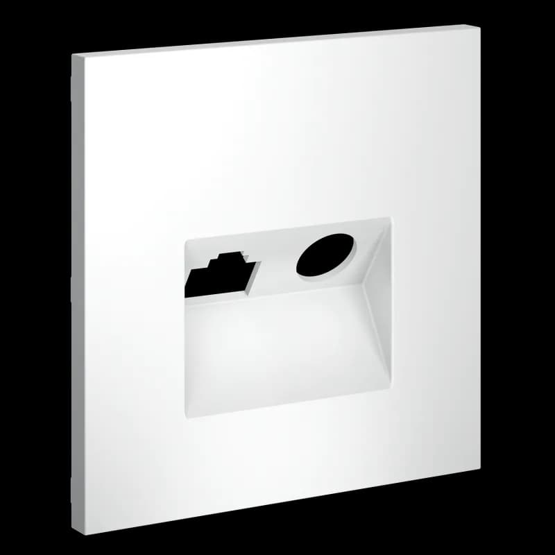 Накладка для розетки TV+RJ45 кат. 6, S70 (белый матовый)
