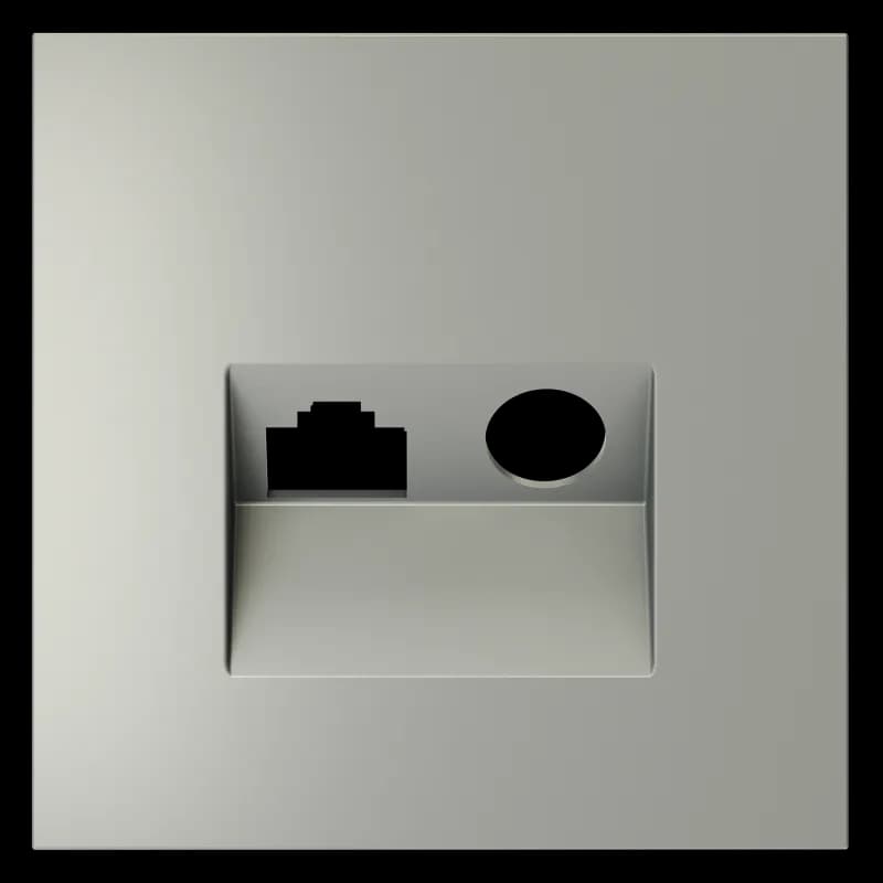 Накладка для розетки TV+RJ45 кат. 6, S70 (сталь)