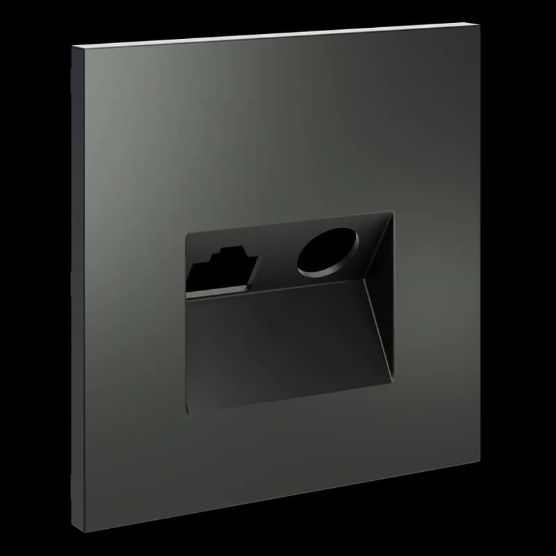 Накладка для розетки TV+RJ45 кат. 6, S70 (титан)