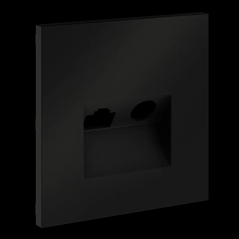 Накладка для розетки TV+RJ45 кат. 6, S70 (черный матовый)