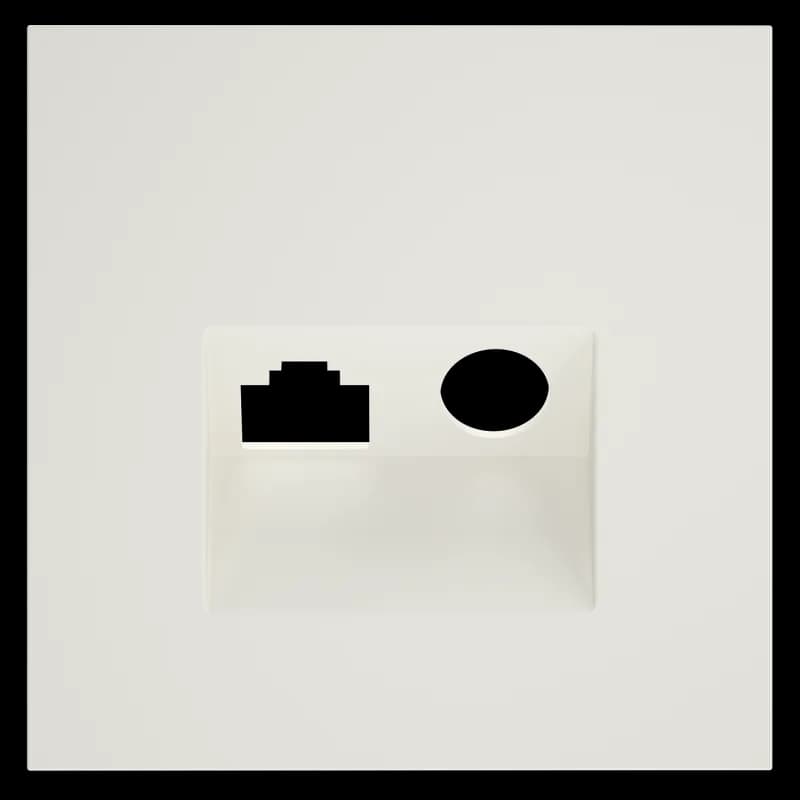 Накладка для розетки TV+RJ45 кат. 6, S70 (хлопок)