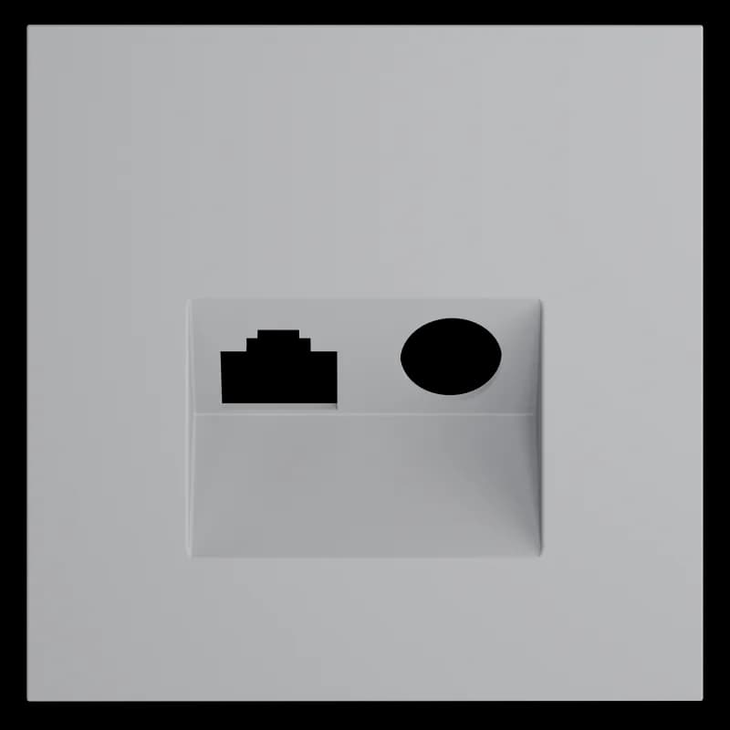 Накладка для розетки TV+RJ45 кат. 6, S70 (серый)