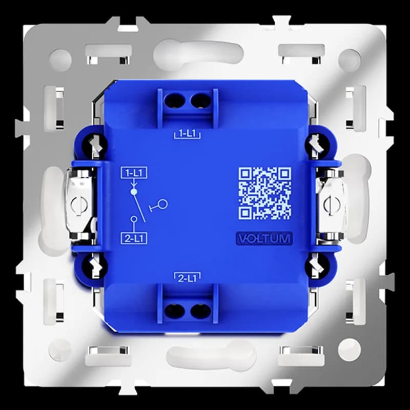 Выключатель встраиваемый VOLTUM S70 одноклавишный 10А, (белый матовый)