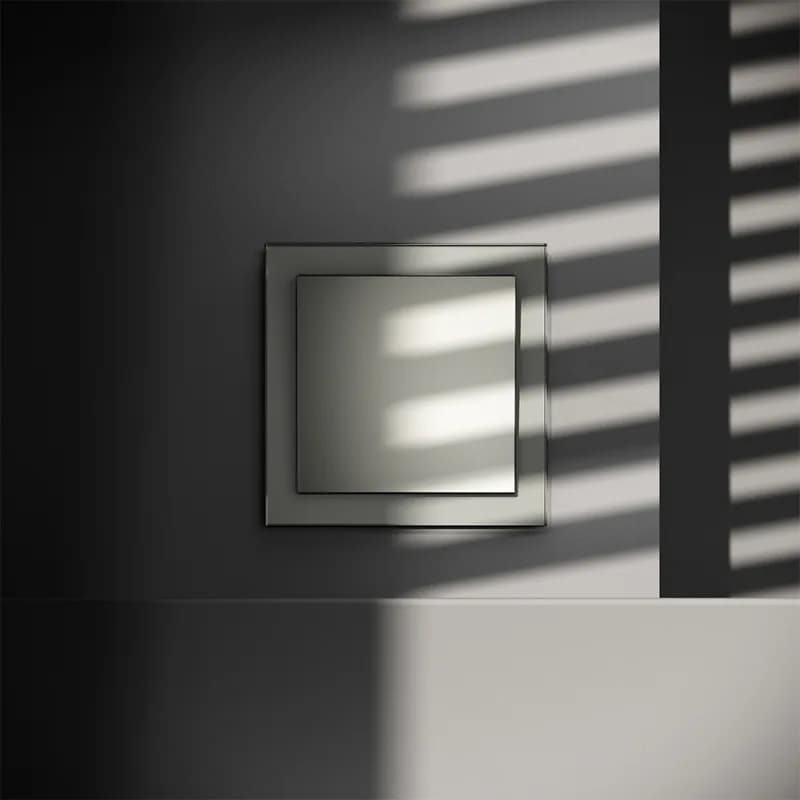 Выключатель встраиваемый VOLTUM S70 одноклавишный 10А, (сталь)