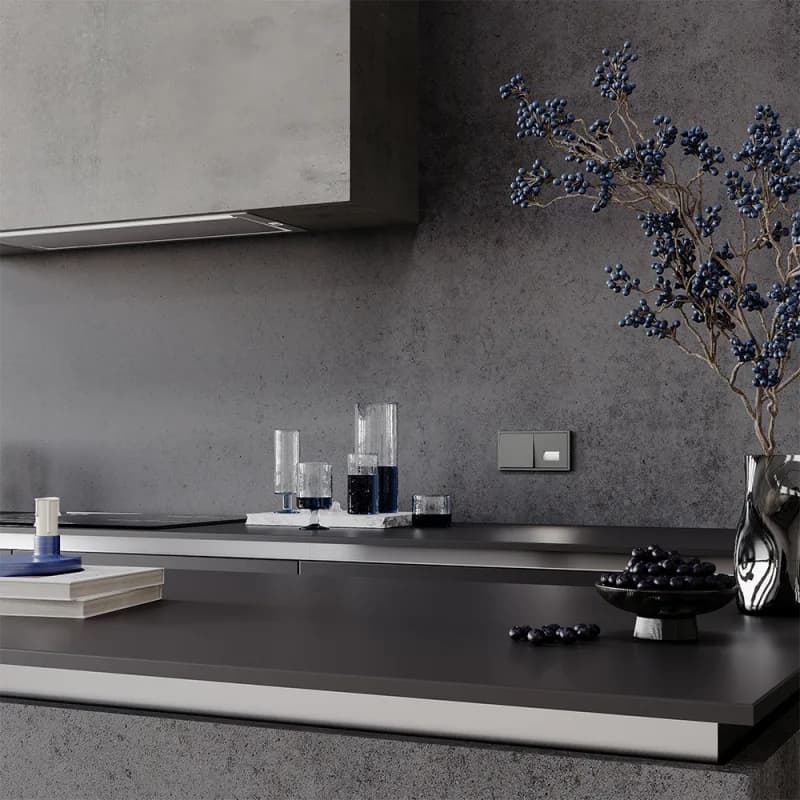 Выключатель встраиваемый VOLTUM S70 одноклавишный 10А, (титан)