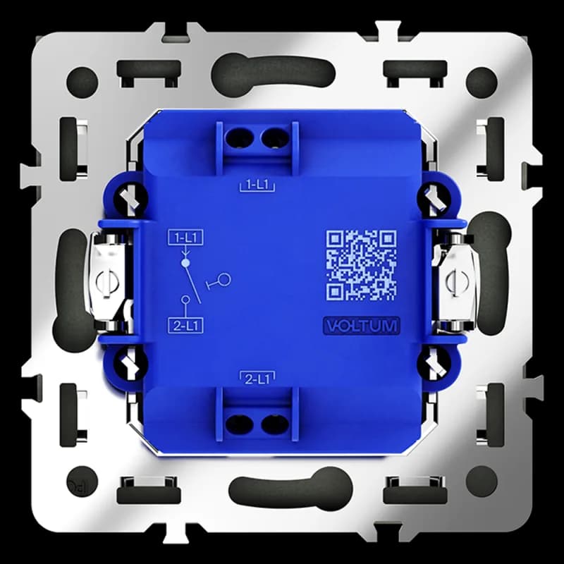 Выключатель встраиваемый VOLTUM S70 одноклавишный 10А, (графит)