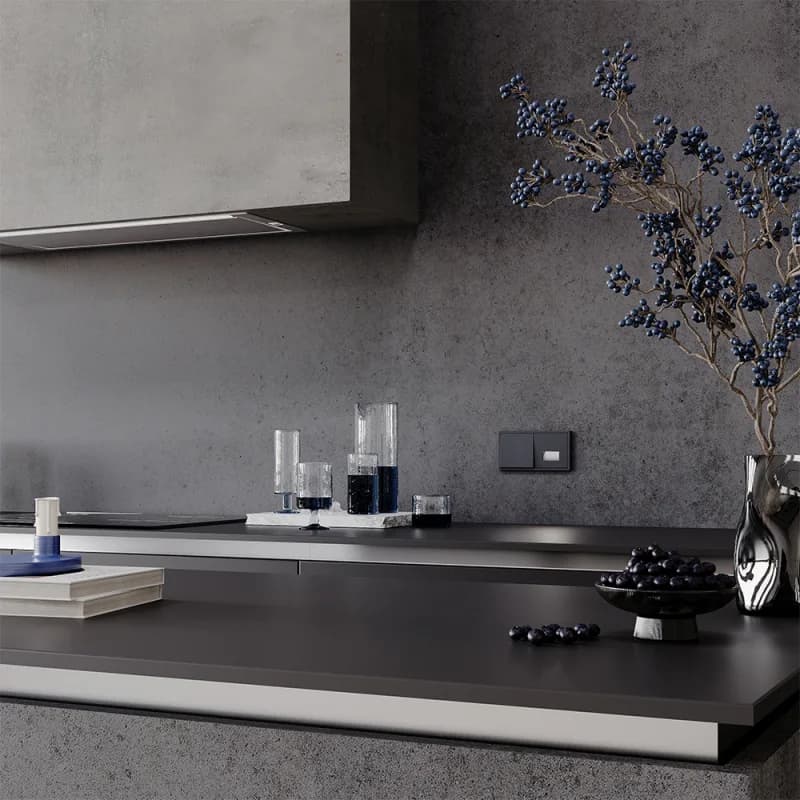 Выключатель встраиваемый VOLTUM S70 одноклавишный 10А, (графит)