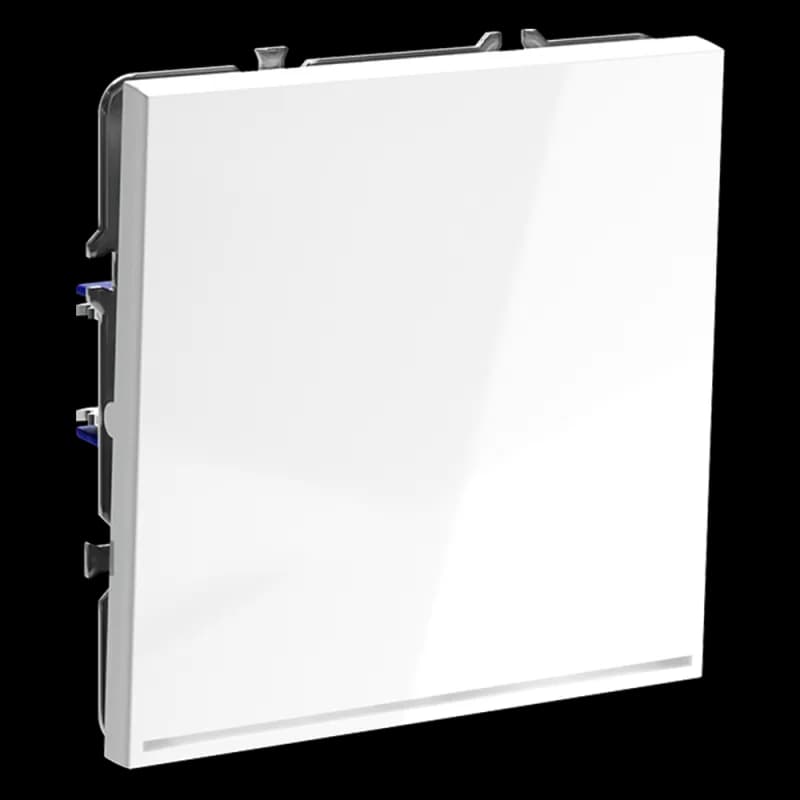 Выключатель встраиваемый VOLTUM S70 одноклавишный с подсветкой 10А, (белый глянцевый)