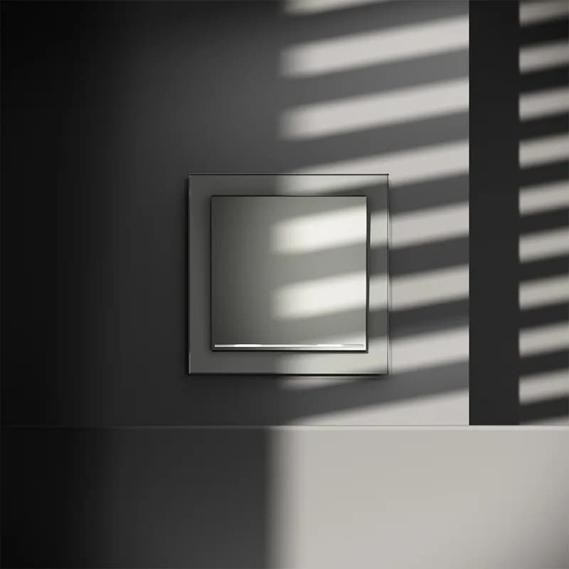 Выключатель встраиваемый VOLTUM S70 одноклавишный с подсветкой 10А, (сталь)