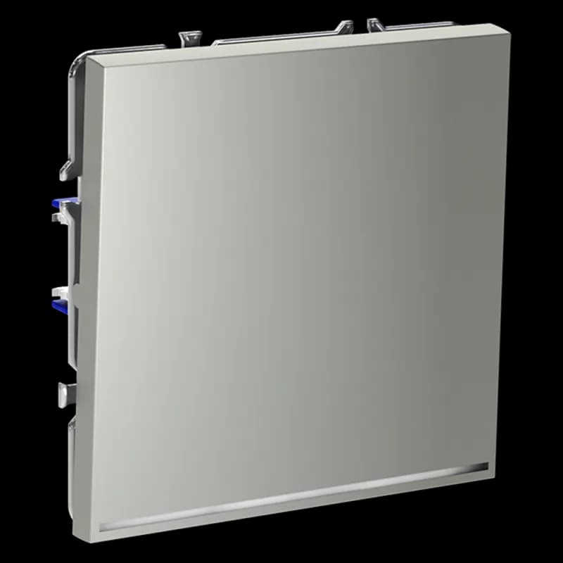 Выключатель встраиваемый VOLTUM S70 одноклавишный с подсветкой 10А, (сталь)