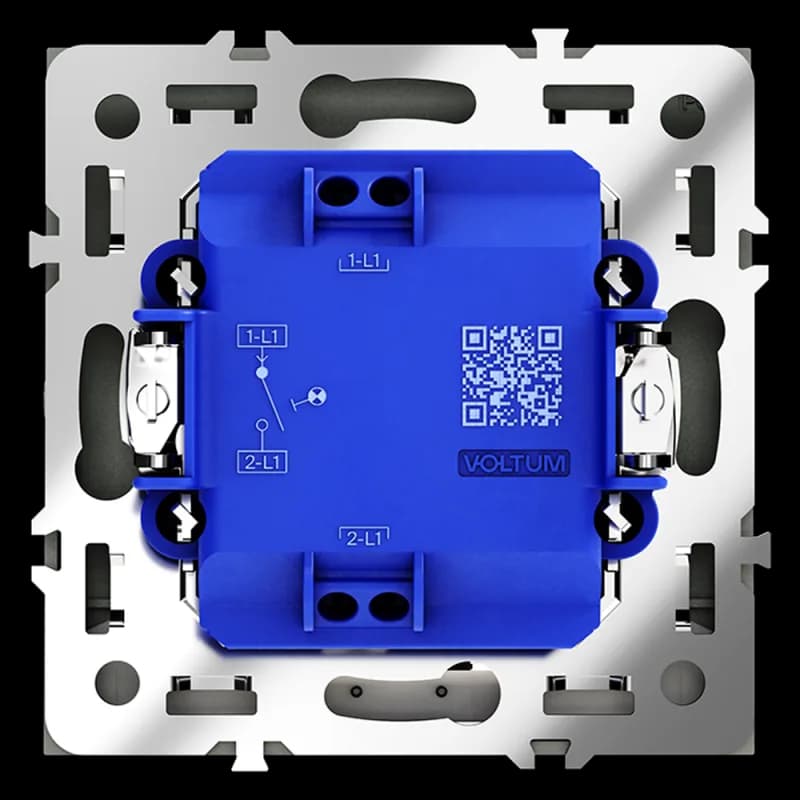 Выключатель встраиваемый VOLTUM S70 одноклавишный с подсветкой 10А, (графит)
