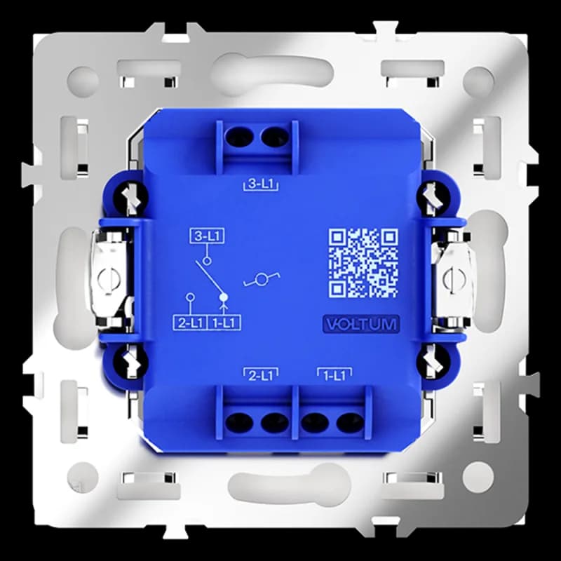 Проходной переключатель встраиваемый VOLTUM S70 одноклавишный 10А, (белый глянцевый)