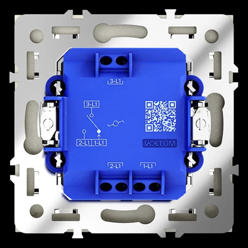 Проходной переключатель встраиваемый VOLTUM S70 одноклавишный 10А, (сталь)