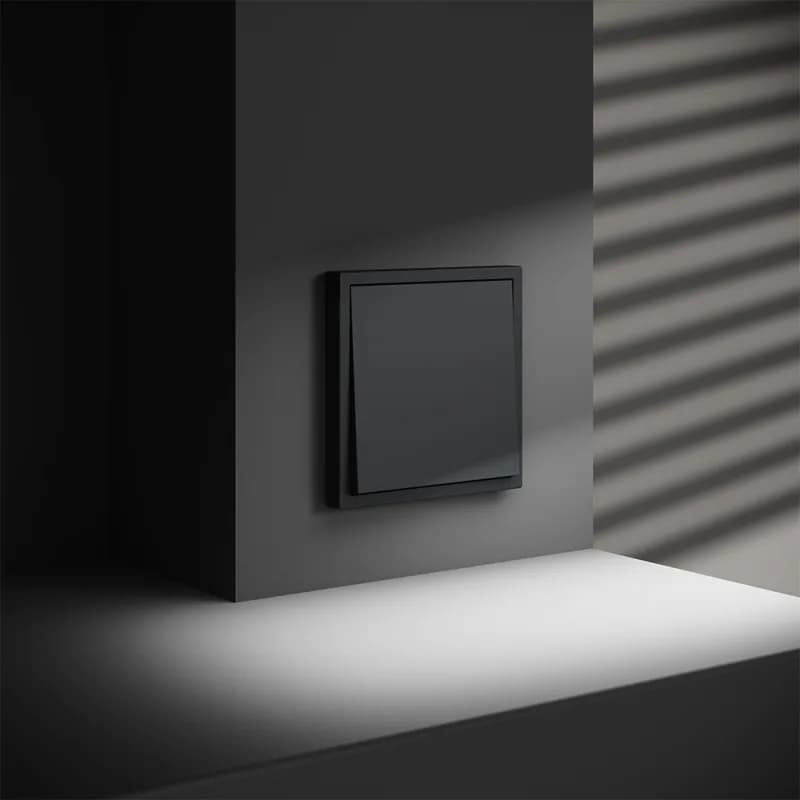 Проходной переключатель встраиваемый VOLTUM S70 одноклавишный 10А, (графит)