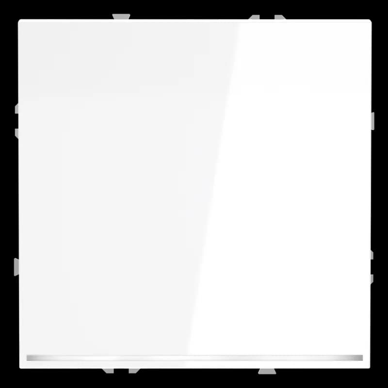 Проходной переключатель встраиваемый VOLTUM S70 одноклавишный с подсветкой 10А, (белый глянцевый)