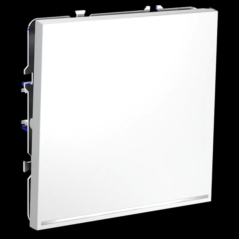 Проходной переключатель встраиваемый VOLTUM S70 одноклавишный с подсветкой 10А, (белый матовый)