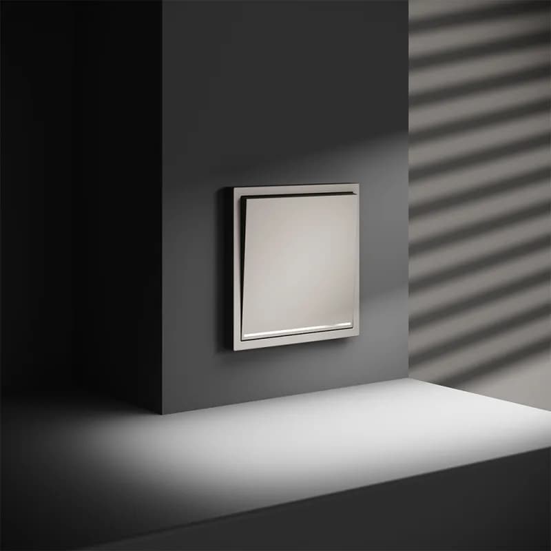 Проходной переключатель встраиваемый VOLTUM S70 одноклавишный с подсветкой 10А, (кашемир)