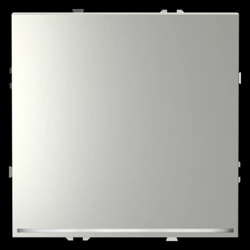 Проходной переключатель встраиваемый VOLTUM S70 одноклавишный с подсветкой 10А, (сталь)