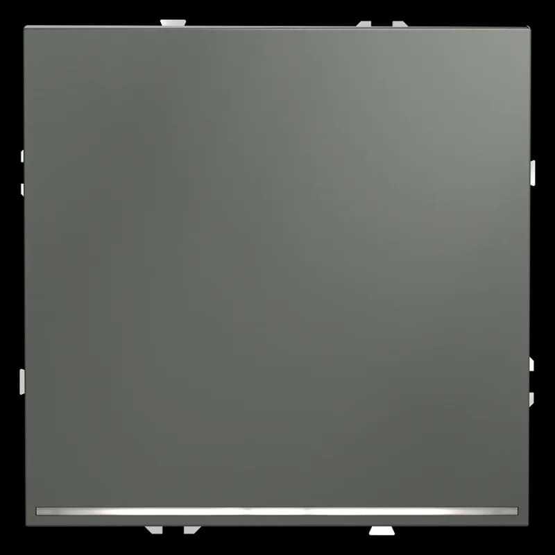 Проходной переключатель встраиваемый VOLTUM S70 одноклавишный с подсветкой 10А, (титан)