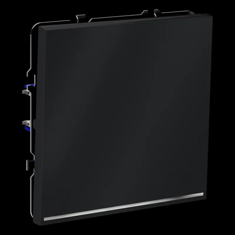 Проходной переключатель встраиваемый VOLTUM S70 одноклавишный с подсветкой 10А, (графит)