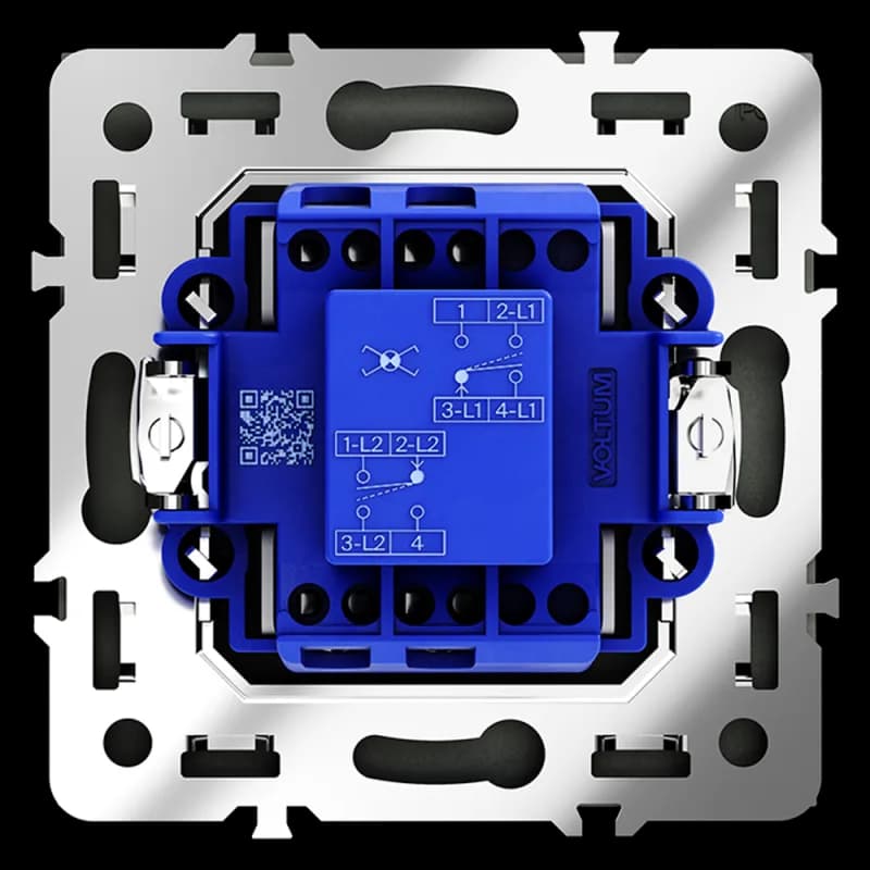 Перекрестный переключатель встраиваемый VOLTUM S70 одноклавишный 10А, (графит)
