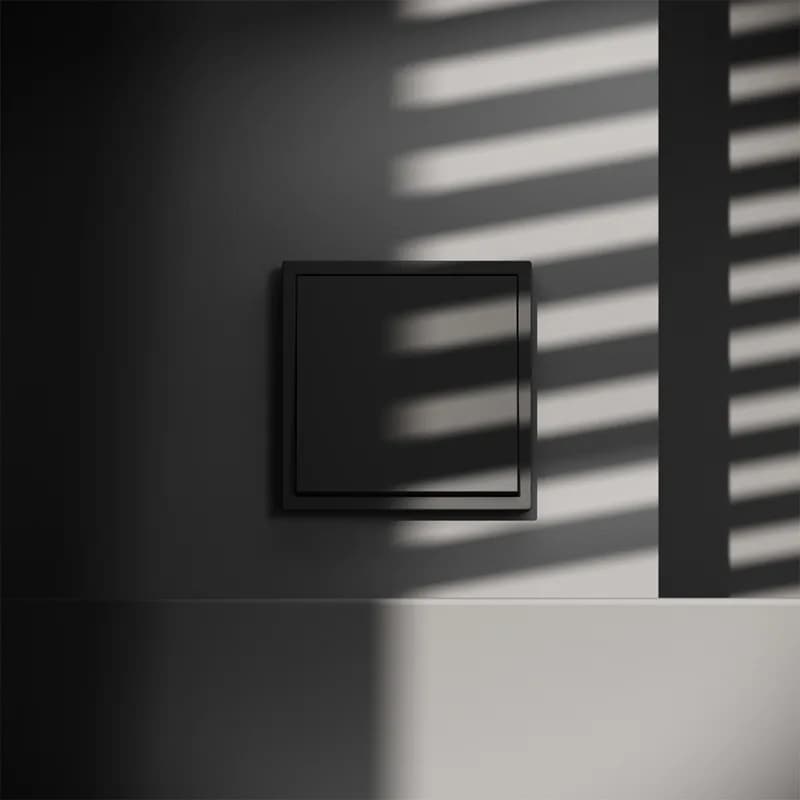 Перекрестный переключатель встраиваемый VOLTUM S70 одноклавишный 10А, (черный матовый)