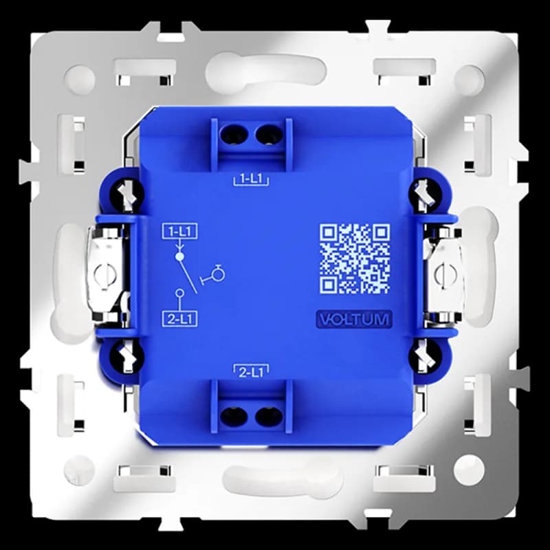 Выключатель с самовозвратом встраиваемый VOLTUM S70 одноклавишный 10А, (белый матовый)