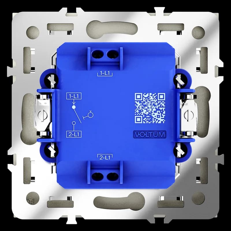 Выключатель с самовозвратом встраиваемый VOLTUM S70 одноклавишный 10А, (шелк)