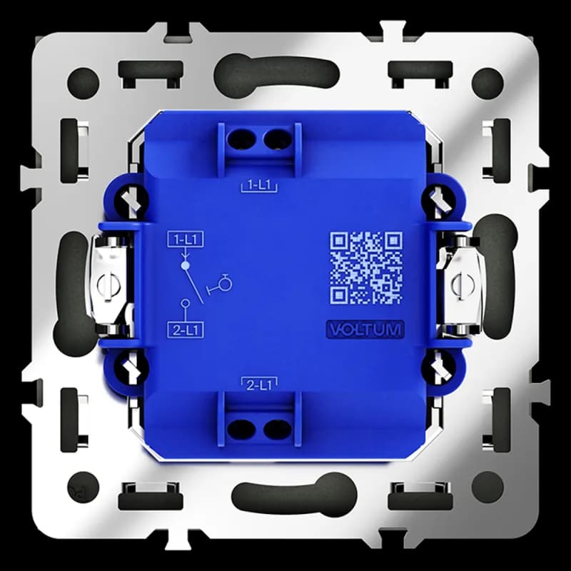 Выключатель с самовозвратом встраиваемый VOLTUM S70 одноклавишный 10А, (графит)