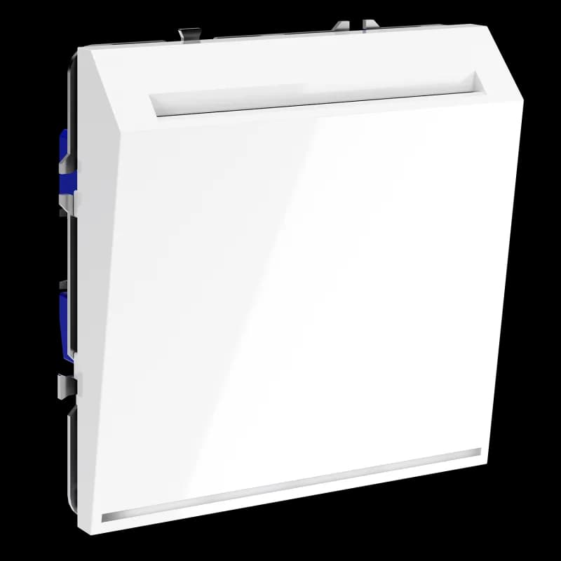 Выключатель встраиваемый VOLTUM S70 карточный 16А, (белый глянцевый)