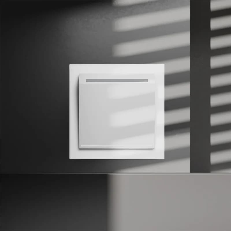 Выключатель встраиваемый VOLTUM S70 карточный 16А, (белый матовый)