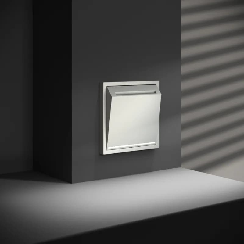 Выключатель встраиваемый VOLTUM S70 карточный 16А, (сталь)