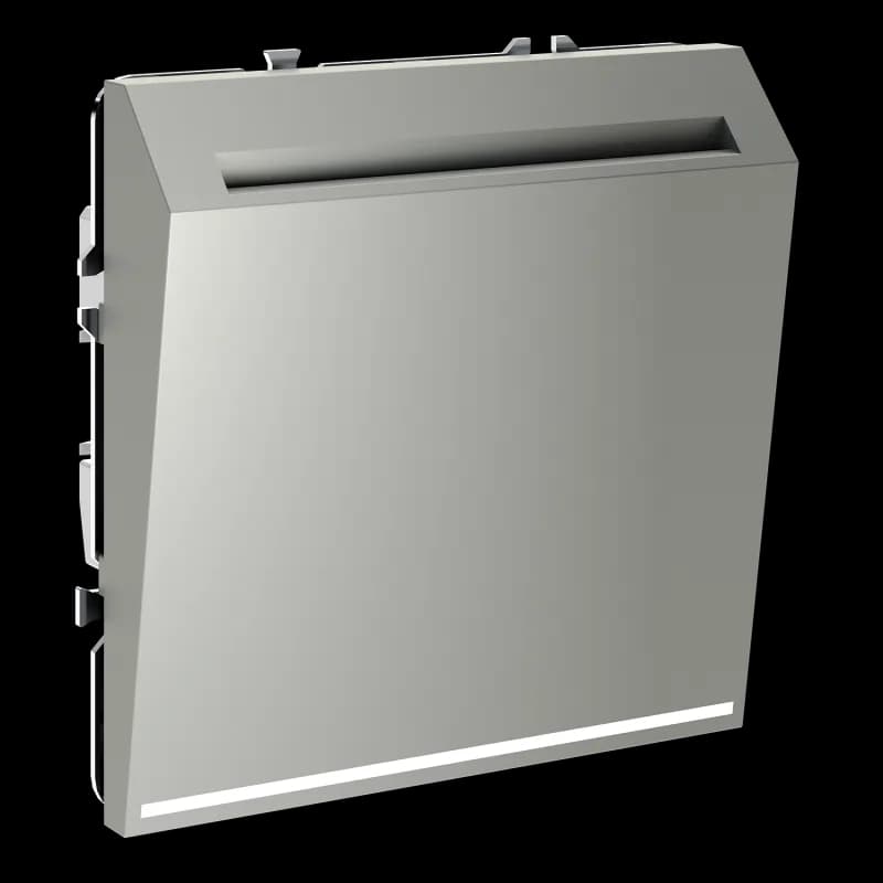 Выключатель встраиваемый VOLTUM S70 карточный 16А, (сталь)