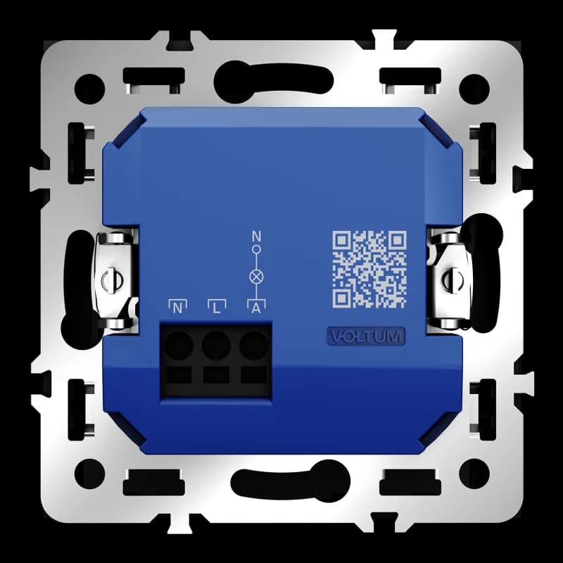Выключатель встраиваемый VOLTUM S70 карточный 16А, (черный матовый)