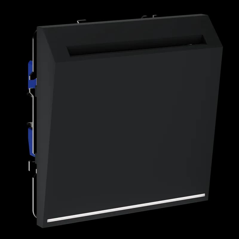 Выключатель встраиваемый VOLTUM S70 карточный 16А, (черный матовый)