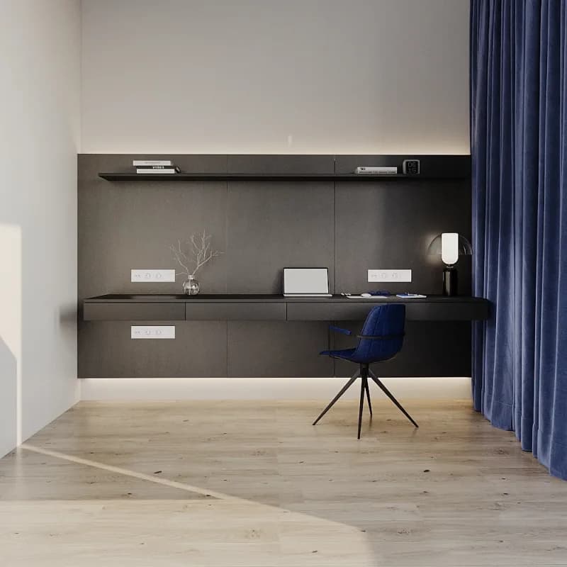 Выключатель встраиваемый VOLTUM S70 двухклавишный 10А, (белый матовый)