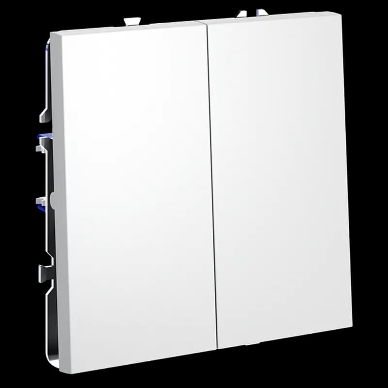 Выключатель встраиваемый VOLTUM S70 двухклавишный 10А, (белый матовый)