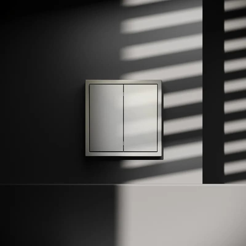 Выключатель встраиваемый VOLTUM S70 двухклавишный 10А, (шелк)