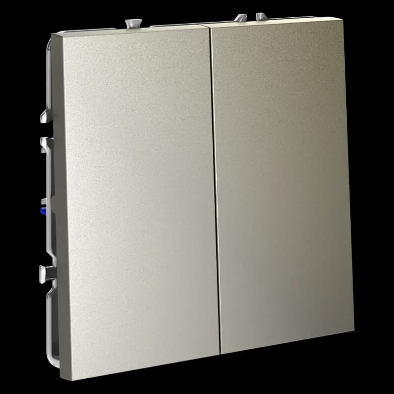 Выключатель встраиваемый VOLTUM S70 двухклавишный 10А, (шелк)