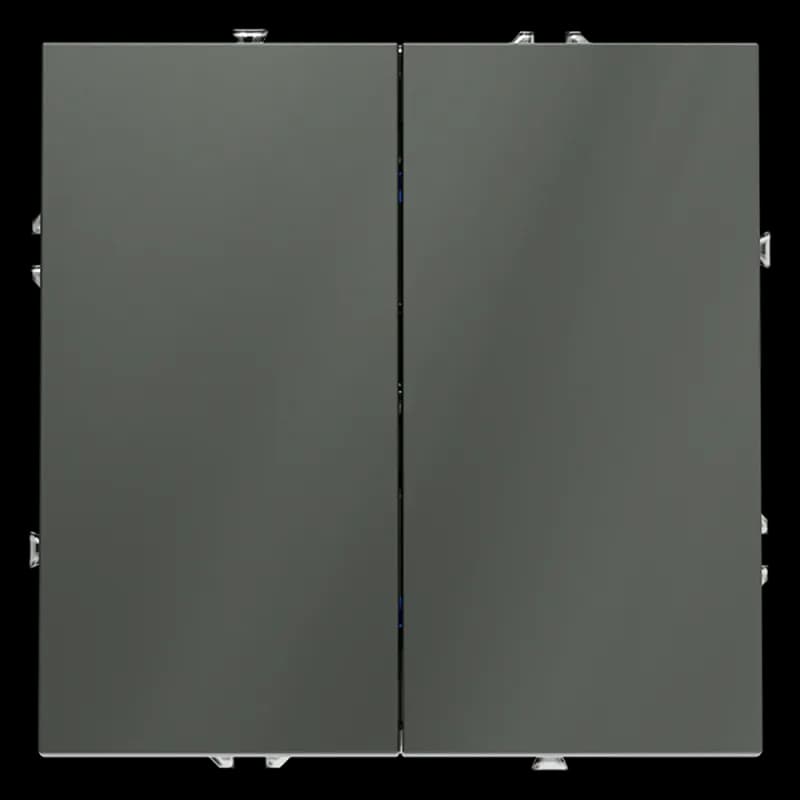 Выключатель встраиваемый VOLTUM S70 двухклавишный 10А, (титан)