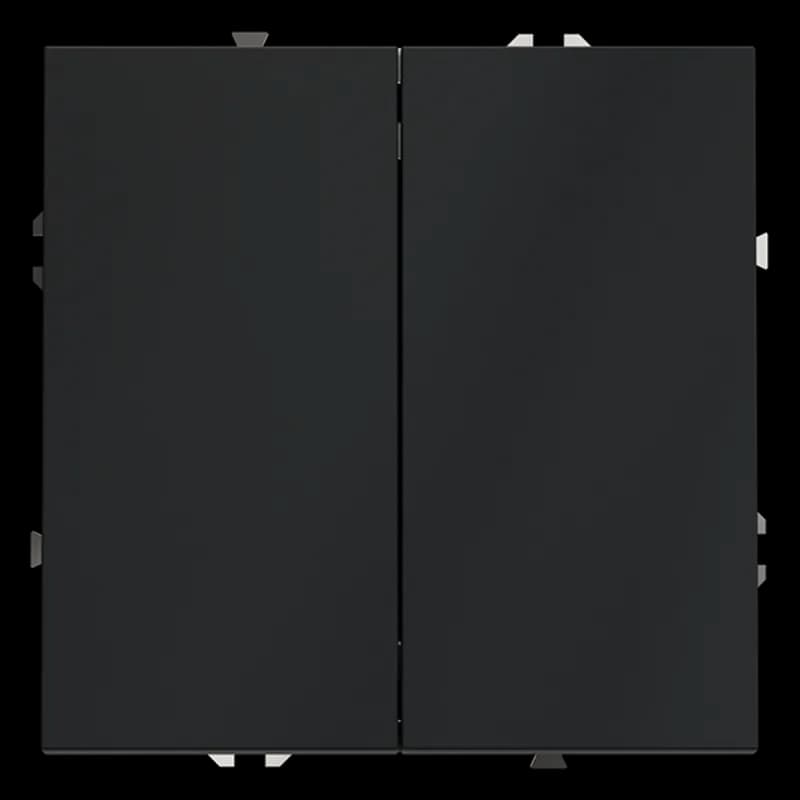 Выключатель встраиваемый VOLTUM S70 двухклавишный 10А, (графит)