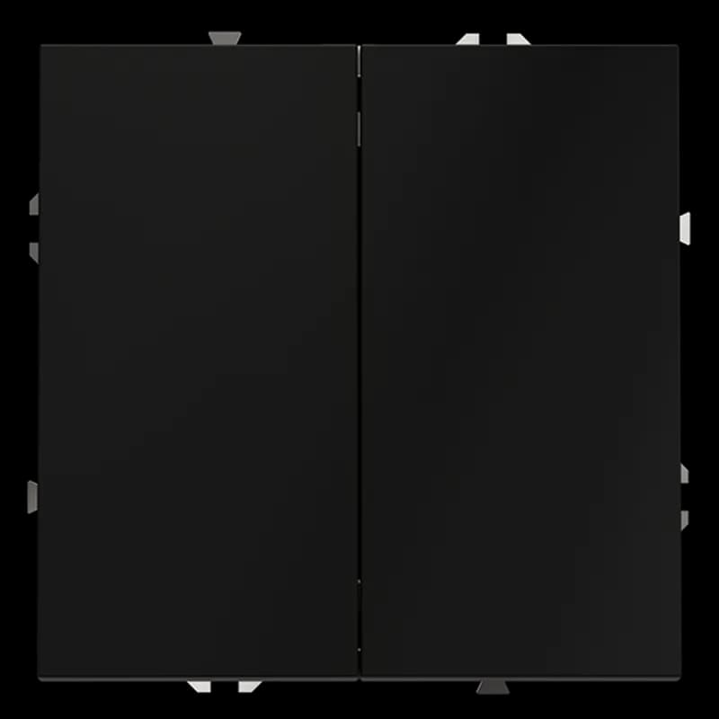 Выключатель встраиваемый VOLTUM S70 двухклавишный 10А, (черный матовый)