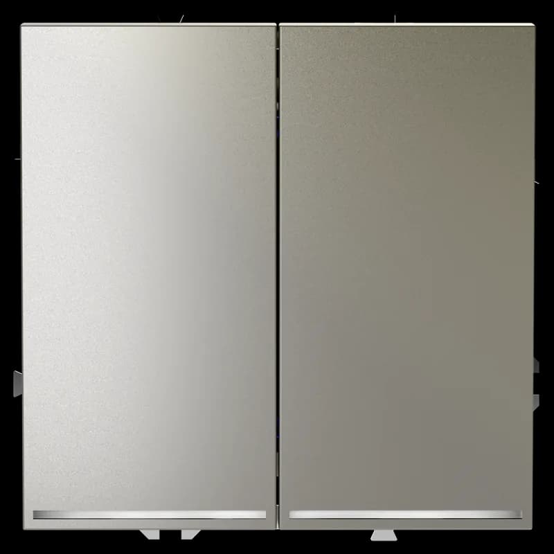 Выключатель встраиваемый VOLTUM S70 двухклавишный с подсветкой 10А, (шелк)