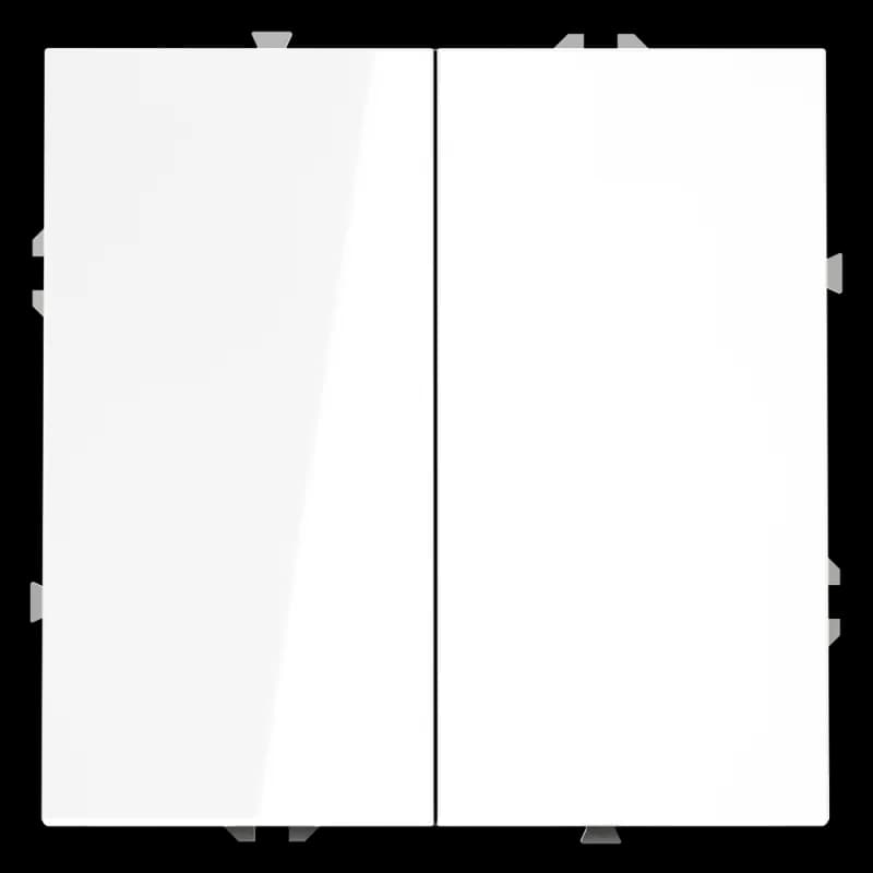 Проходной переключатель встраиваемый VOLTUM S70 двухклавишный 10А, (белый глянцевый)