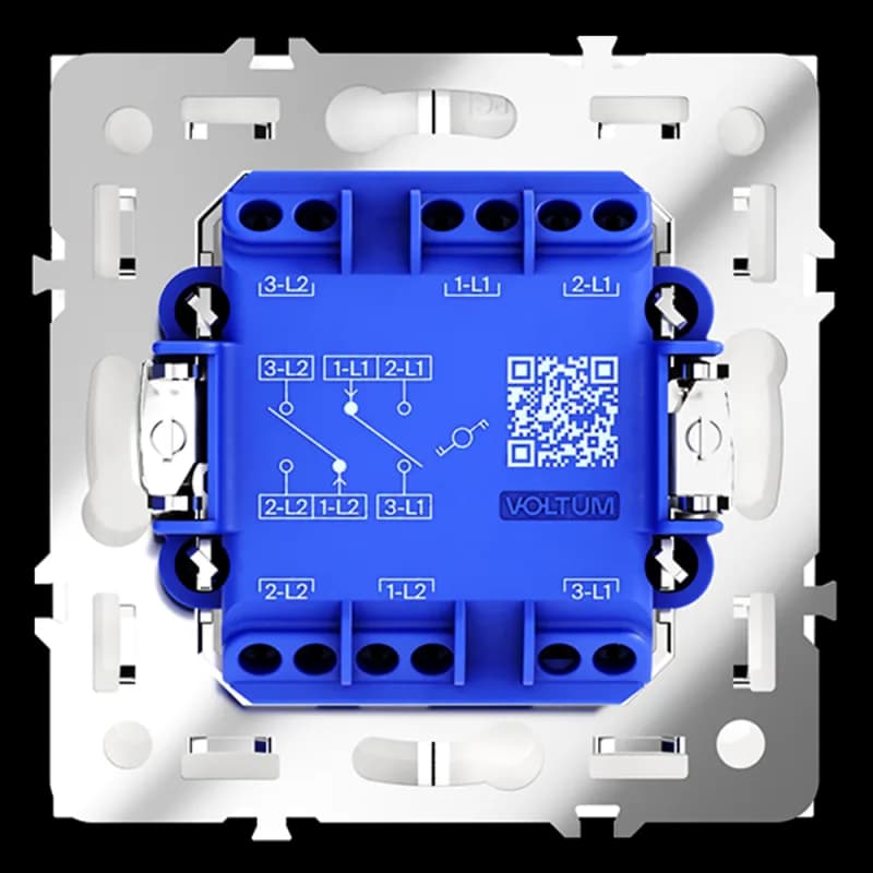 Проходной переключатель встраиваемый VOLTUM S70 двухклавишный 10А, (белый матовый)