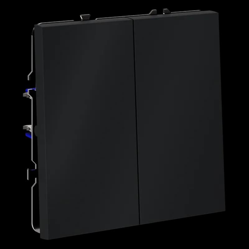 Проходной переключатель встраиваемый VOLTUM S70 двухклавишный 10А, (графит)