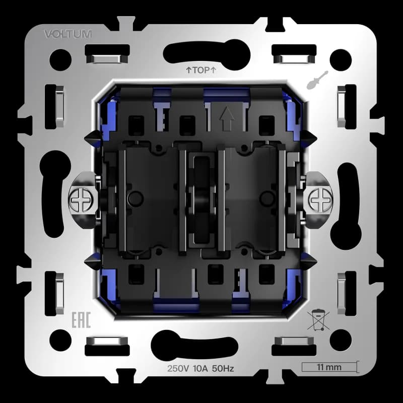 Механизм проходного переключателя двухклавишного 10А, S70