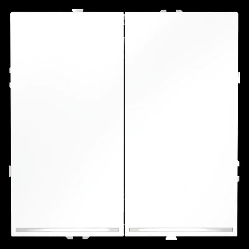 Проходной переключатель встраиваемый VOLTUM S70 двухклавишный с подсветкой 10А, (белый матовый)