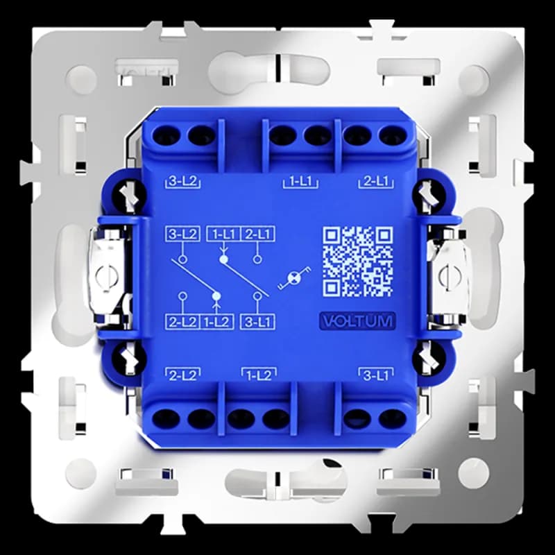 Проходной переключатель встраиваемый VOLTUM S70 двухклавишный с подсветкой 10А, (кашемир)